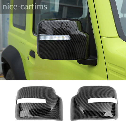 for Suzuki for Jimny 2019-23 Door Side Rear View Mirror Caps Cover ABS Carbon Fiber