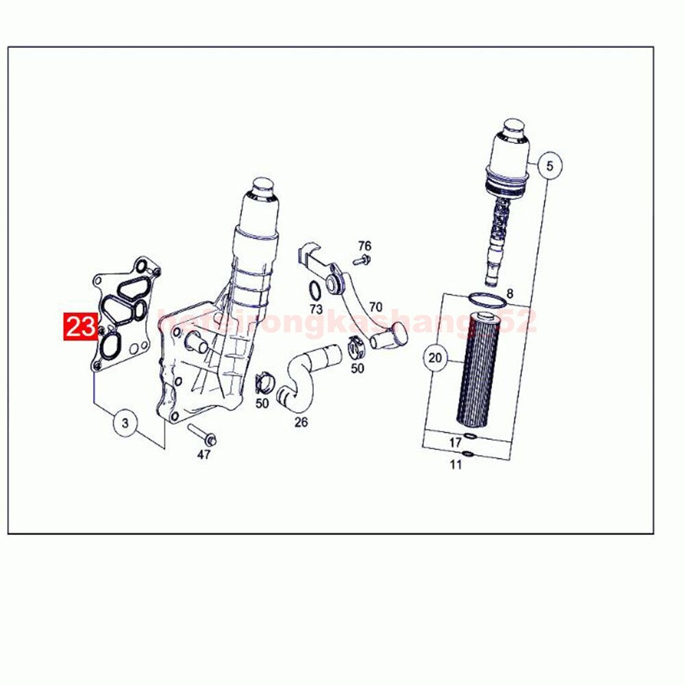 2711840280 Oil filter housing gasket and O-ring for M271 W204 C200 W212 E260- v