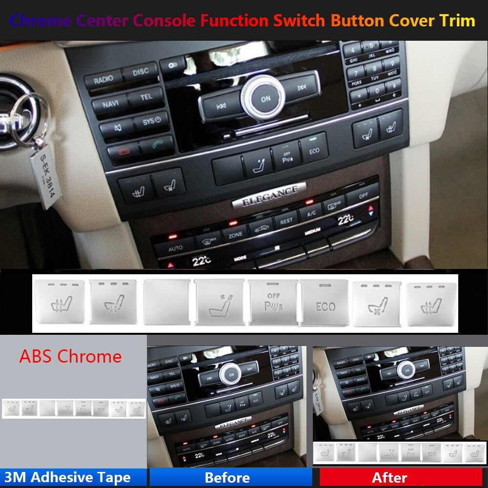 8 x for Mercedes-Benz E W212 Car Center Console for Seat Function Switch Cover Trims