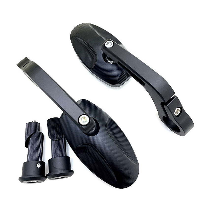 2-Piece Set of 7/8-inch 22mm Motorcycle and Bicycle Handlebar End Rearview Mirrors - CNC Aluminum n