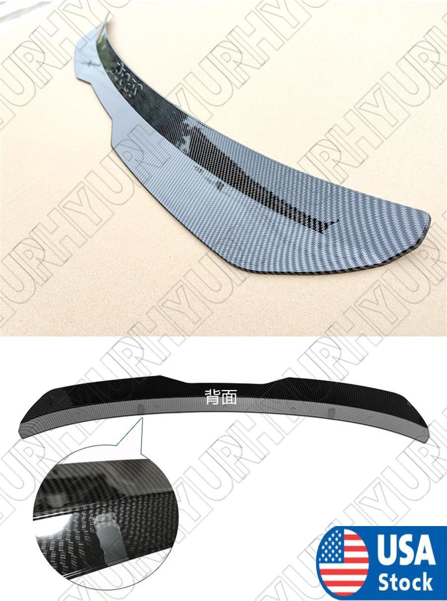 Rear Roof Lip Spoiler Wing Glossy Carbon Fiber Color for SUV MPV ABS (Hard) Q