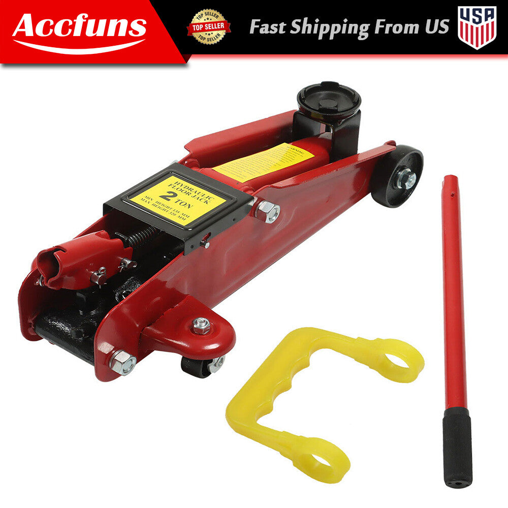 2-ton low-profile hydraulic floor trolley jack for rapid lifting - n