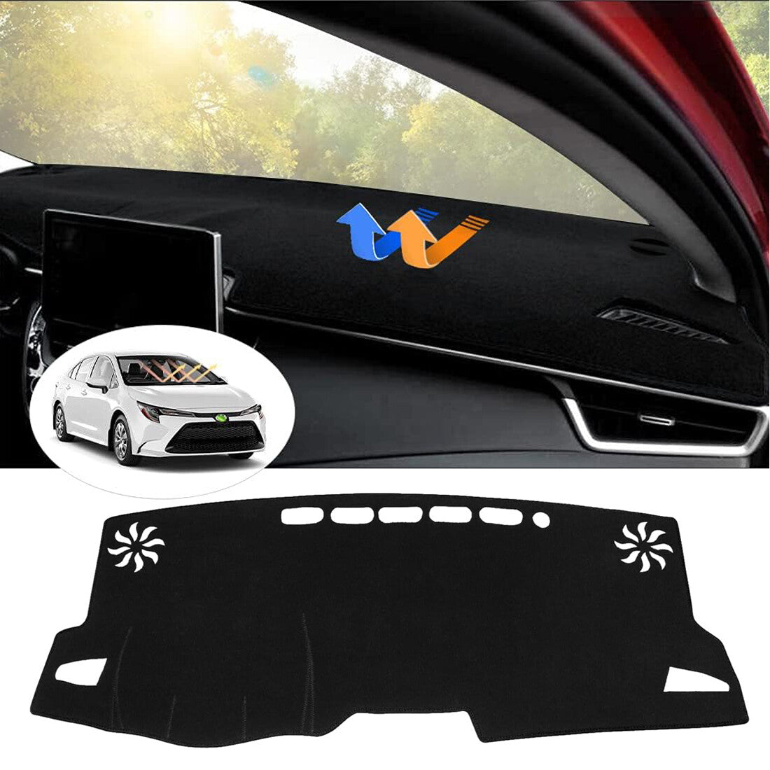 Anti-glare dashboard cover/mat accessory for 2019-2024 for Corolla . n