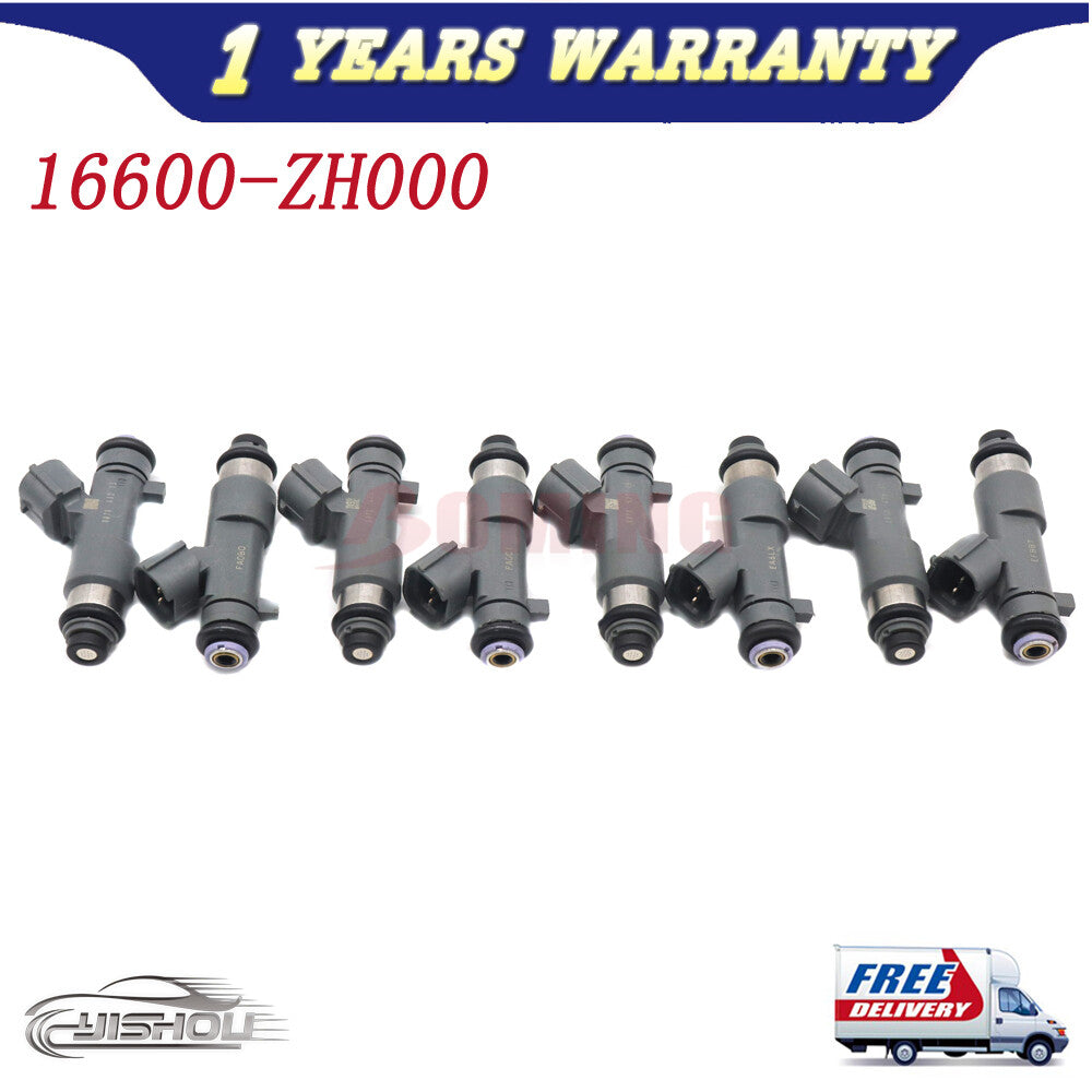 8x 16600-ZH00A New Fuel Injectors for Nissan Titan Flex Fuel 05-06 High Quality