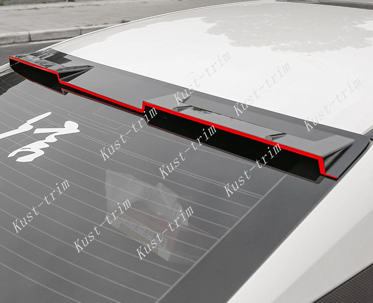 for Nissan Sentra 2020-2022 Black+Red Rear Roof Spoiler Tail Wing Bar Cover Trim