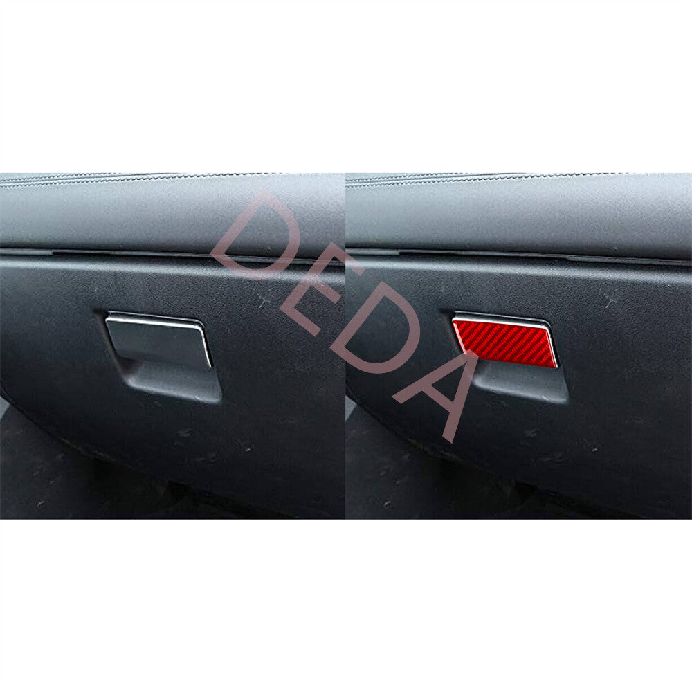 Red Carbon Glove Box Handle Panel Cover for Land Rover Discovery Sport 2015-2019