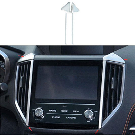for Subaru Crosstrek 2019-2023 Silver Steel Middle Console Air Outlet Vent Trim