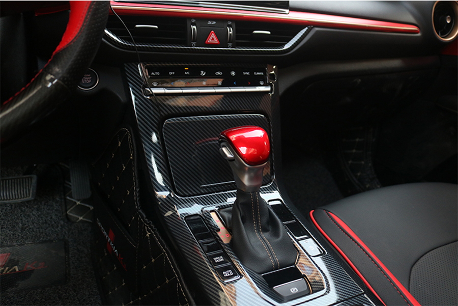 Gloss Red interior Car Gear Shift Knob Cover Head Trim for Kia Seltos 2020-2023
