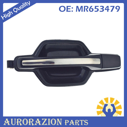 Black and chrome exterior handle for the left rear door, suitable for 2001-06 Montero. n