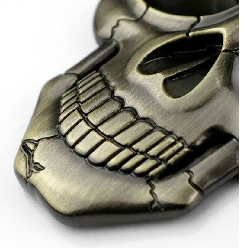 3D Car and Motorcycle Badge Stickers - Skull, Devil, Death, American Flag, Metal Bronze