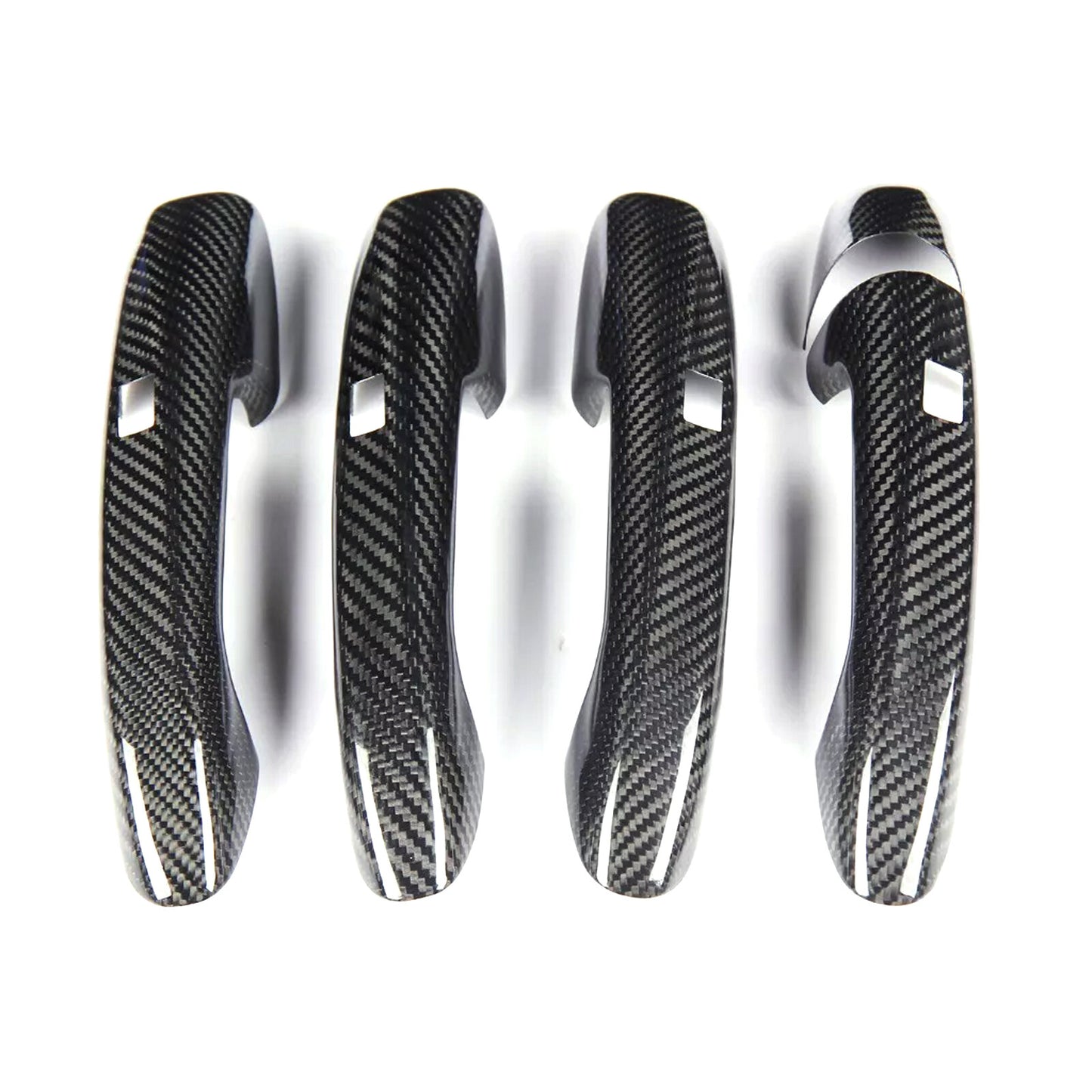 4x Real Carbon Fiber Door Handle Cover w Sensor for Benz W205 C E S GLC GLE