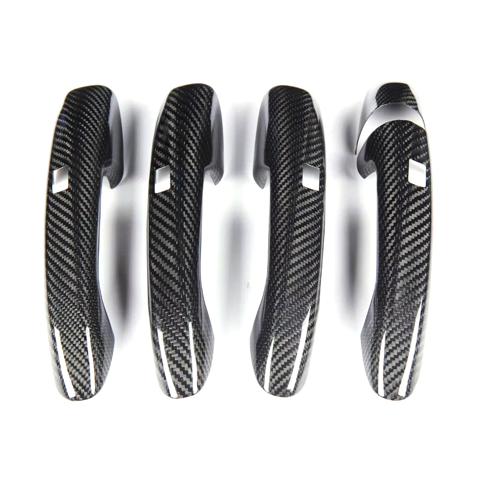 4x Real Carbon Fiber Door Handle Cover w Sensor for Benz W205 C E S GLC GLE