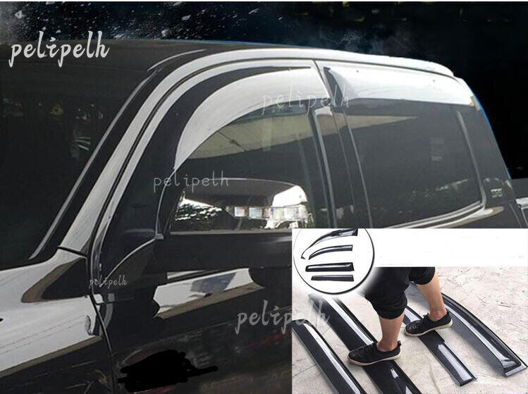 for Toyota Tundra 2007-2021 Black Window Wind Visors Rain Guard Vent Deflectors