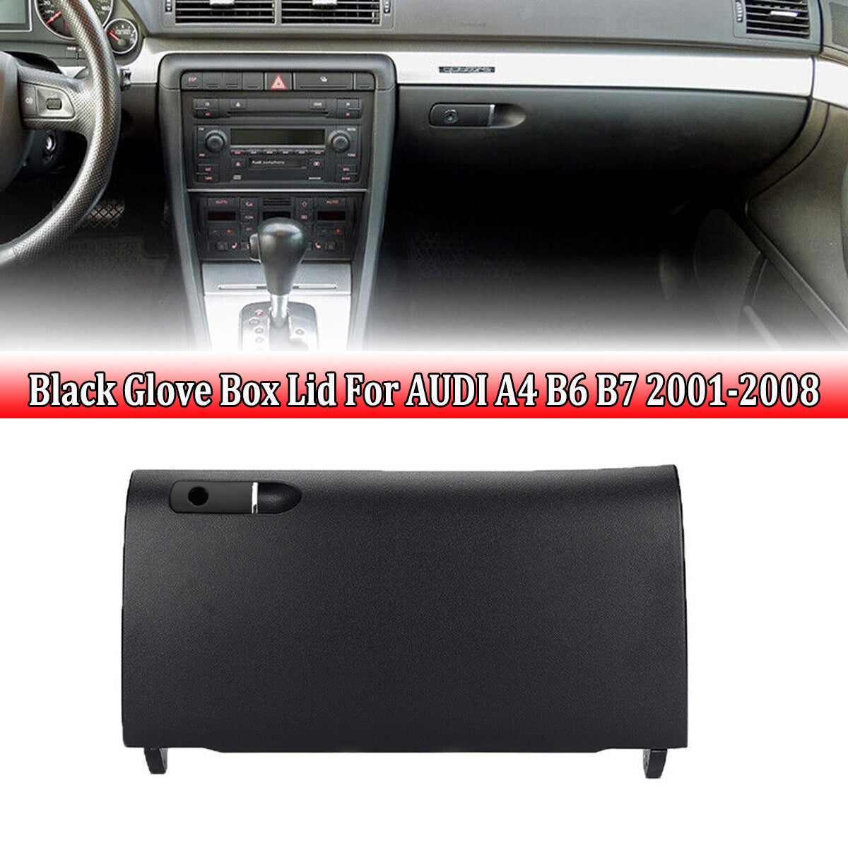 Black door cover glove box compartment cover with buckle suitable for Audi A4 B7 2001 - 2008