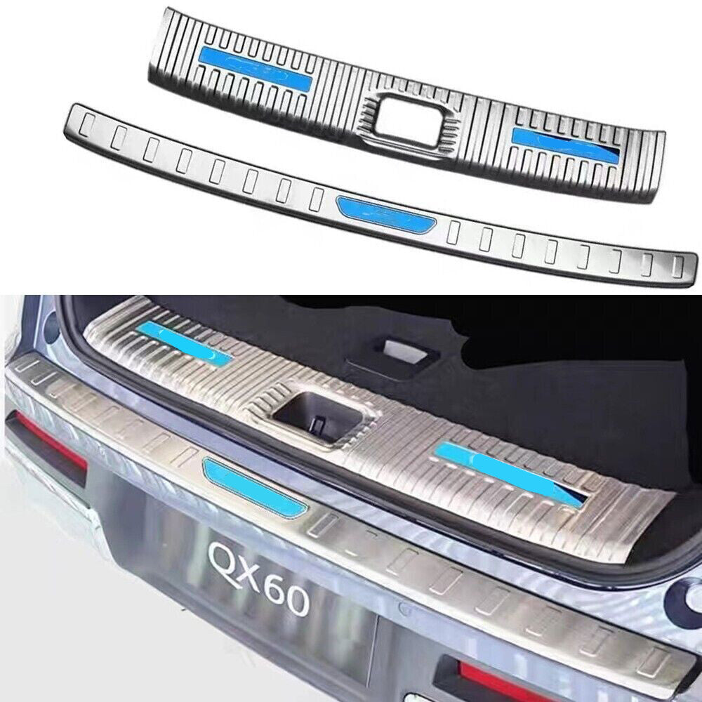 Fit for 2022-2024 for Infiniti QX60 Rear Bumper Guard Sill Plate Molding Cover 2Pcs