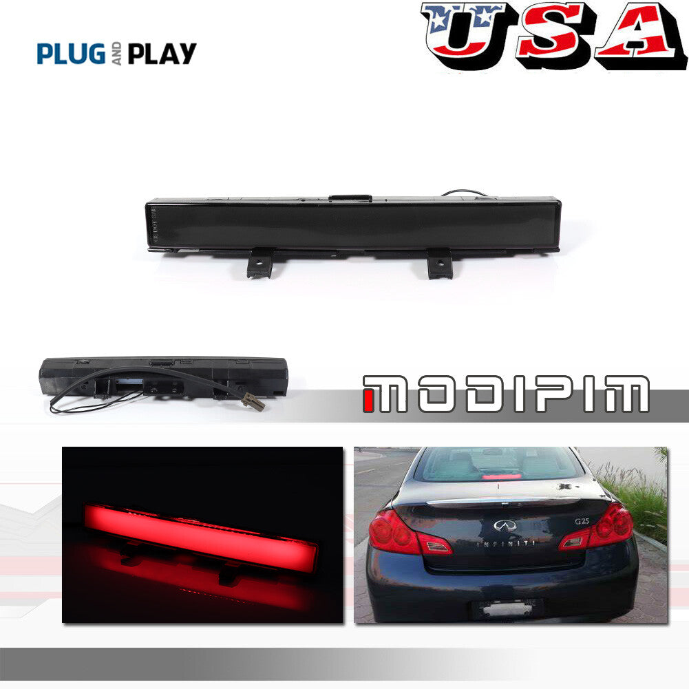 Suitable for 2007-2013 for INFINITI G25 G35 G37 smoked high installation stop third brake taillight- v
