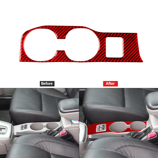 Red Carbon Fiber Center Control Side Decorative Cover for Subaru Forester 05-08 v