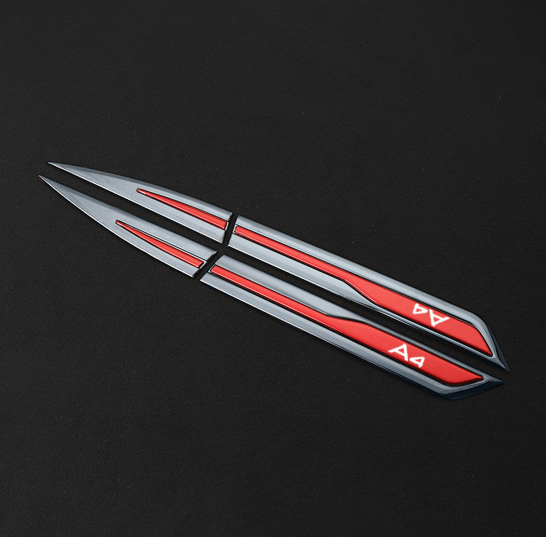 for Cadillac ATX CTS STS DTS SRX Side Fender Badge Decal Silver 6.2 cm- v