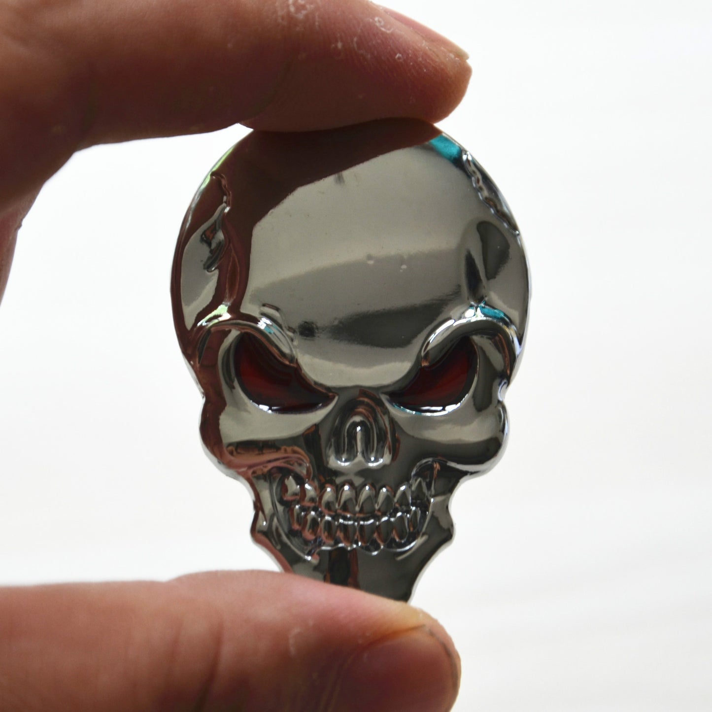 1Pcs Car Body Chrome Metal 3D Skull Demon Sticker Metal Emblem Badge