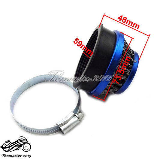 Blue 60mm Air Filter For ATV Pocket Bike for Yamaha for Honda for Suzuki for Kawasaki Motorcycle Q