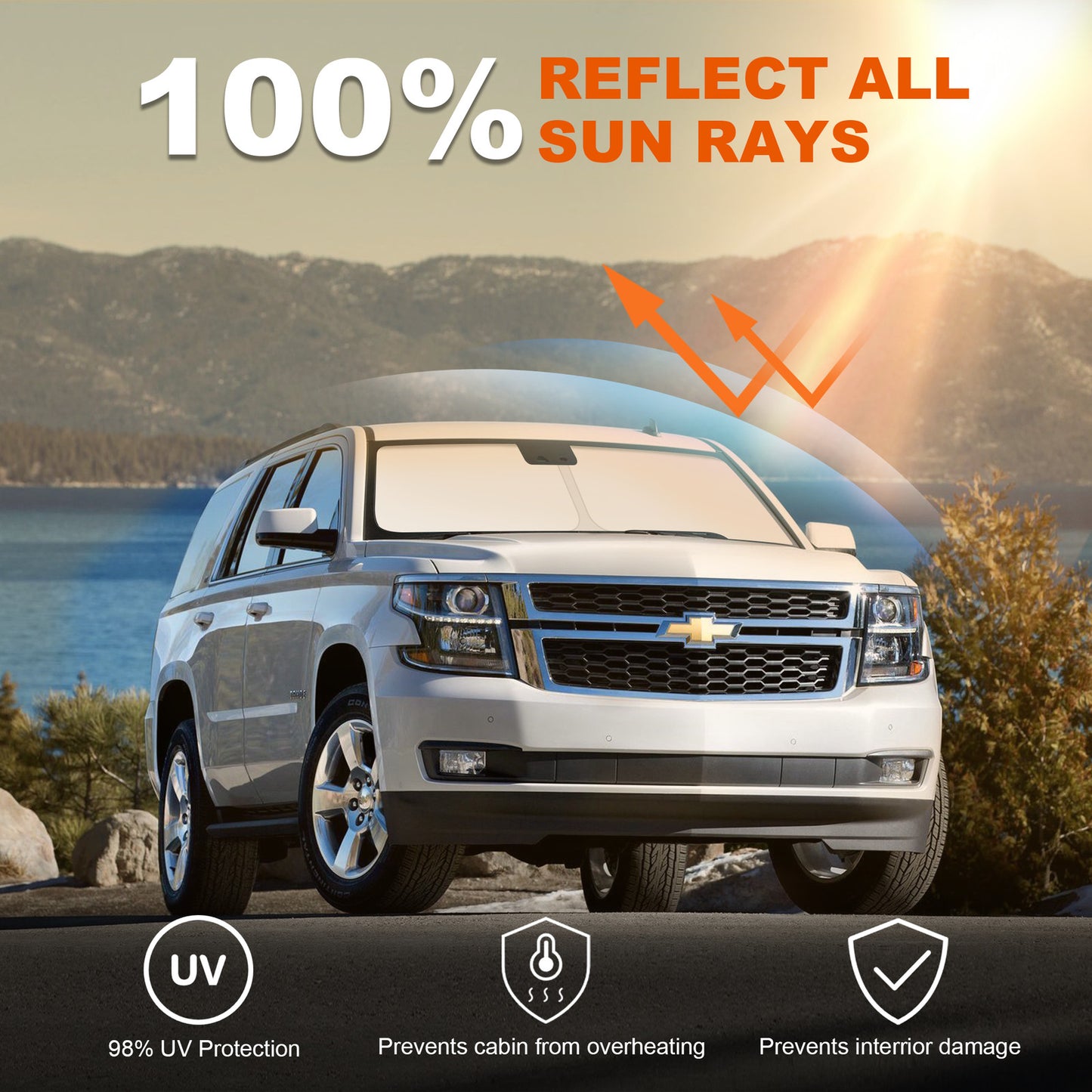 For 2015-2020 for Chevy Tahoe Front Windshield Sun Shade UVs Block Cover Accessories