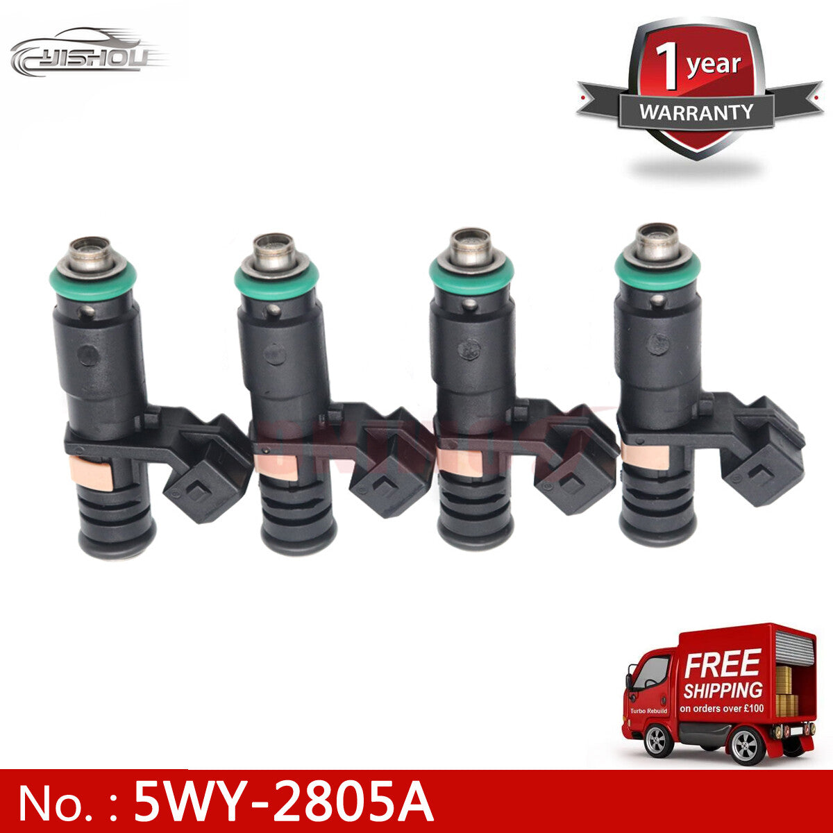 5WY2805A 4-piece set of new fuel injector nozzles, 5WY-2805A, suitable for Kia Pride.