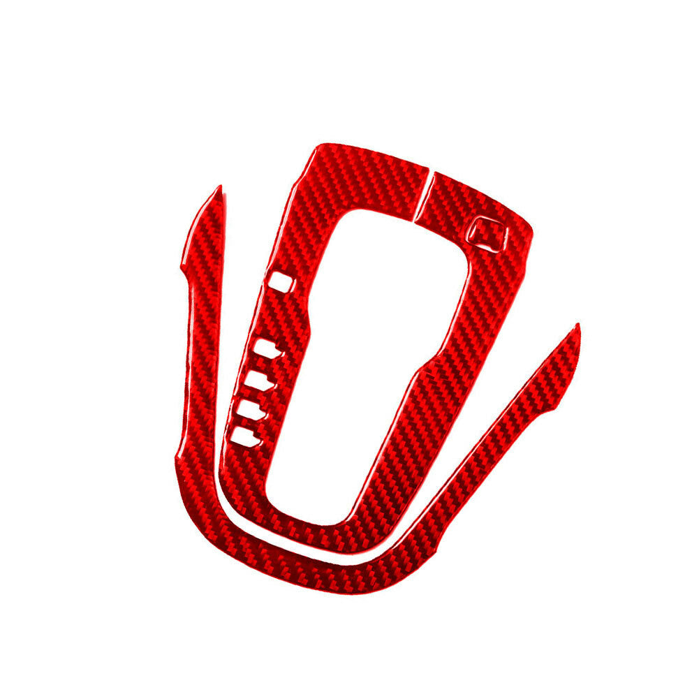 3Pcs Red Carbon Fiber Automatic Gear Shift Cover Trim for Chevrolet Sonic 12-16