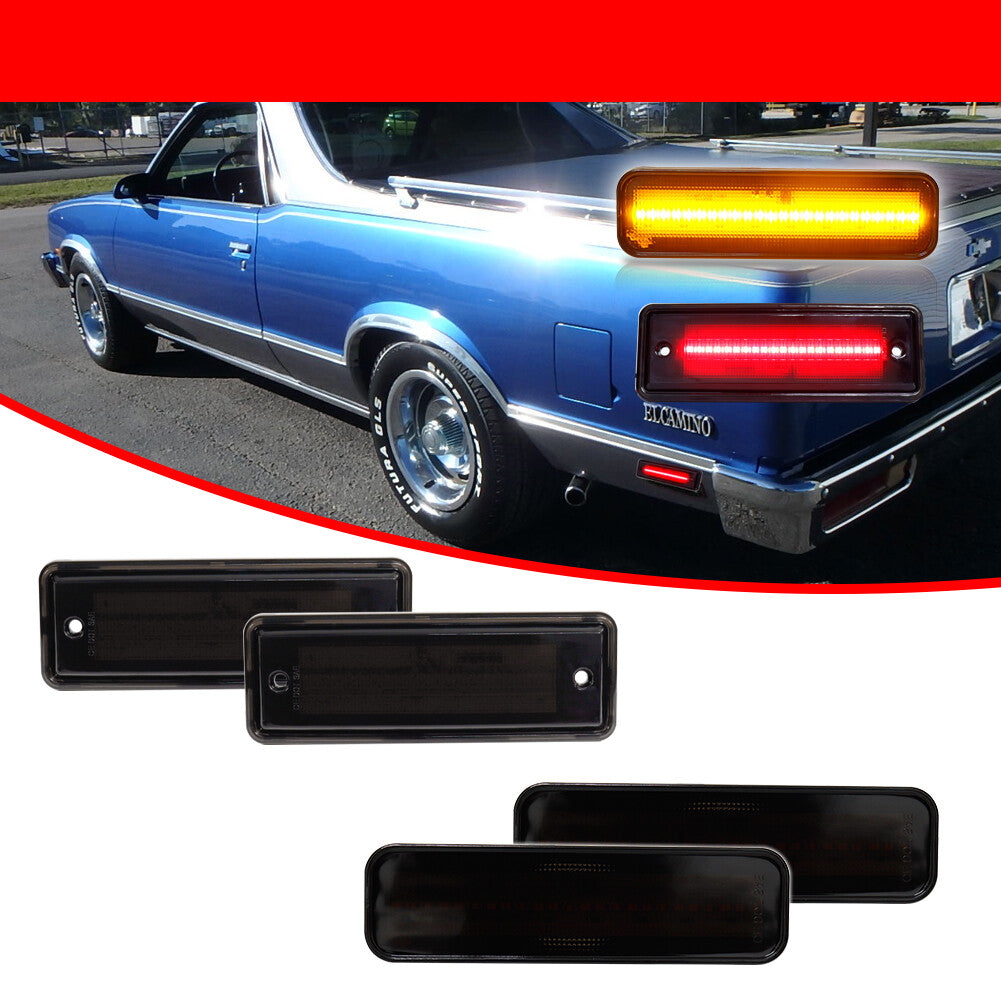 Smoked amber/red LED side marker lights suitable for 78-87 El Camino, Caballero, and Malibu- v