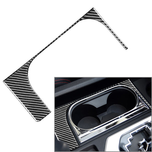 for Toyota Tundra 2014-21 Black RHD Carbon Center Console Water Cup Holder Cover
