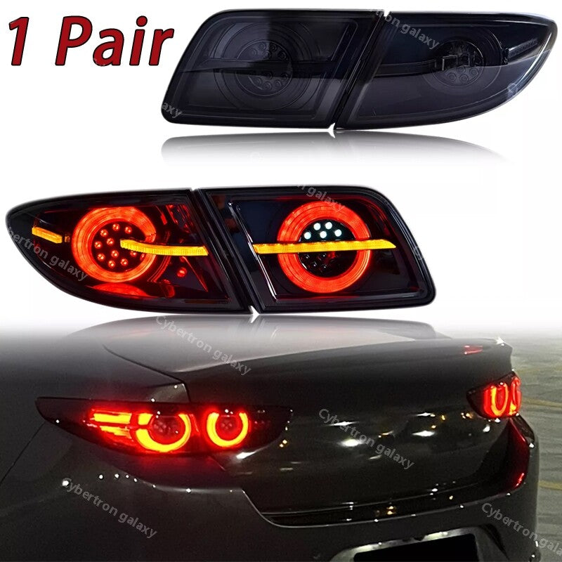 Black LED sequential taillights for Mazda 6 2003 - 2008 Sedan Animation