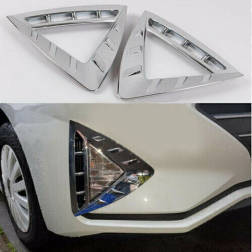 for Hyundai for Elantra 2019-2020 Chrome Front Fog Light Lamp Frame Cover Trims 2Pcs