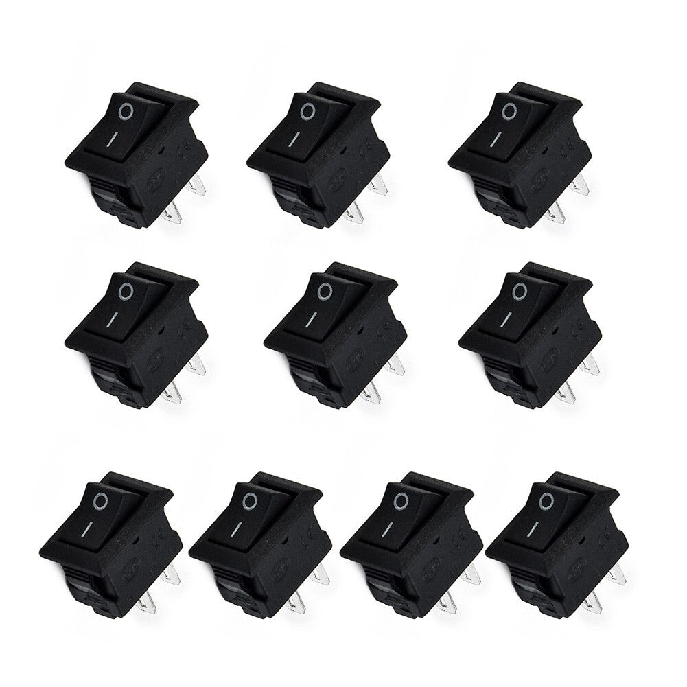 10Pcs Auto Car Truck Boat Round Rocker 250V 3A 2-Pin ON/OFF Toggle SPST Switches v