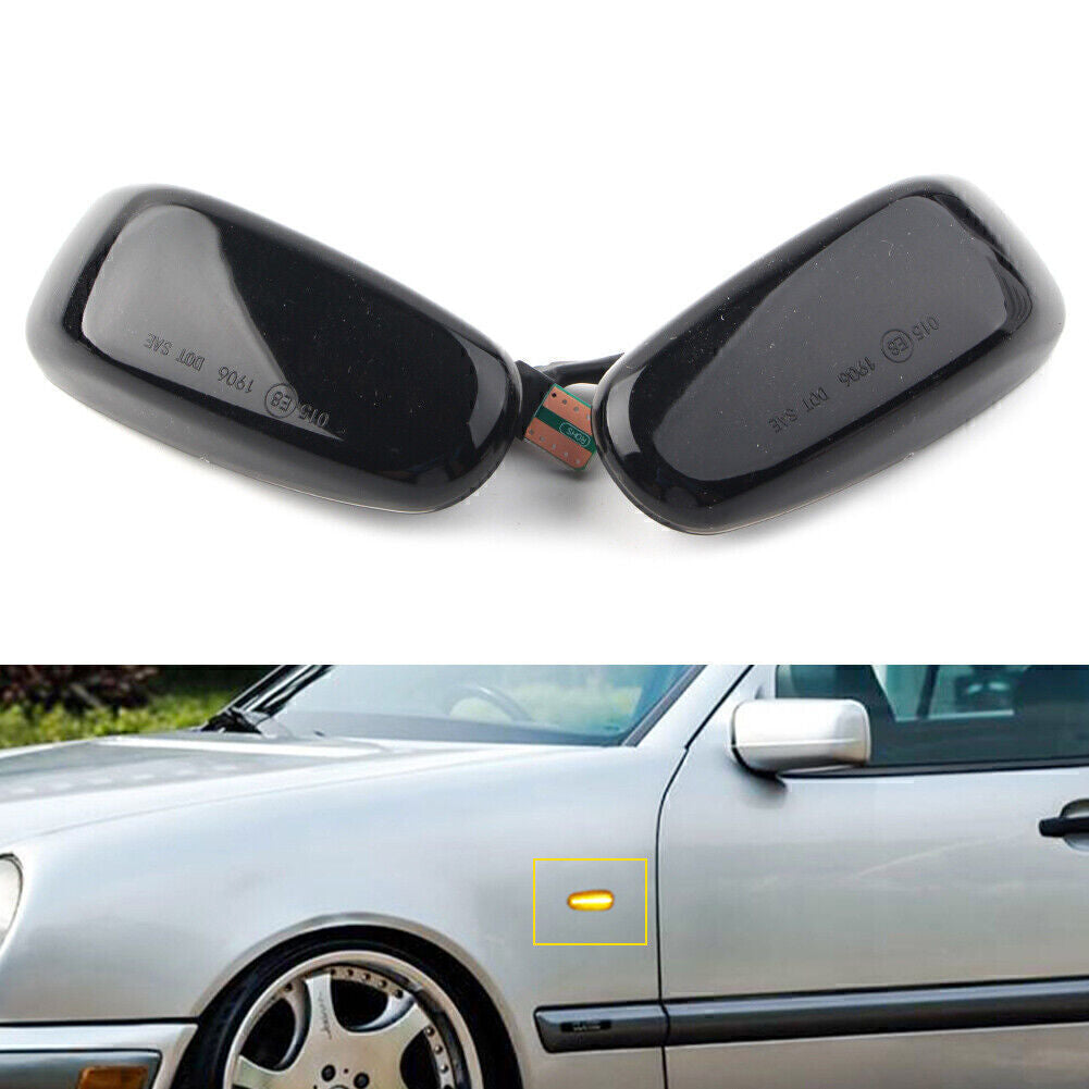 LED Dynamic Side Marker Turn Signal Light for Mercedes-Benz C E CLK Class Black