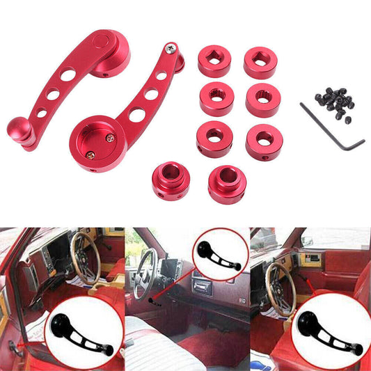 For 2x 120*38mm Window Crank Winder Door Glass Handle Kit Aluminum Q