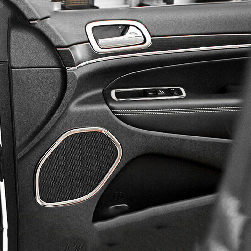 4P for Jeep Grand Cherokee 2011-2020 Silver Inner Door Auto Speaker Cover Trim