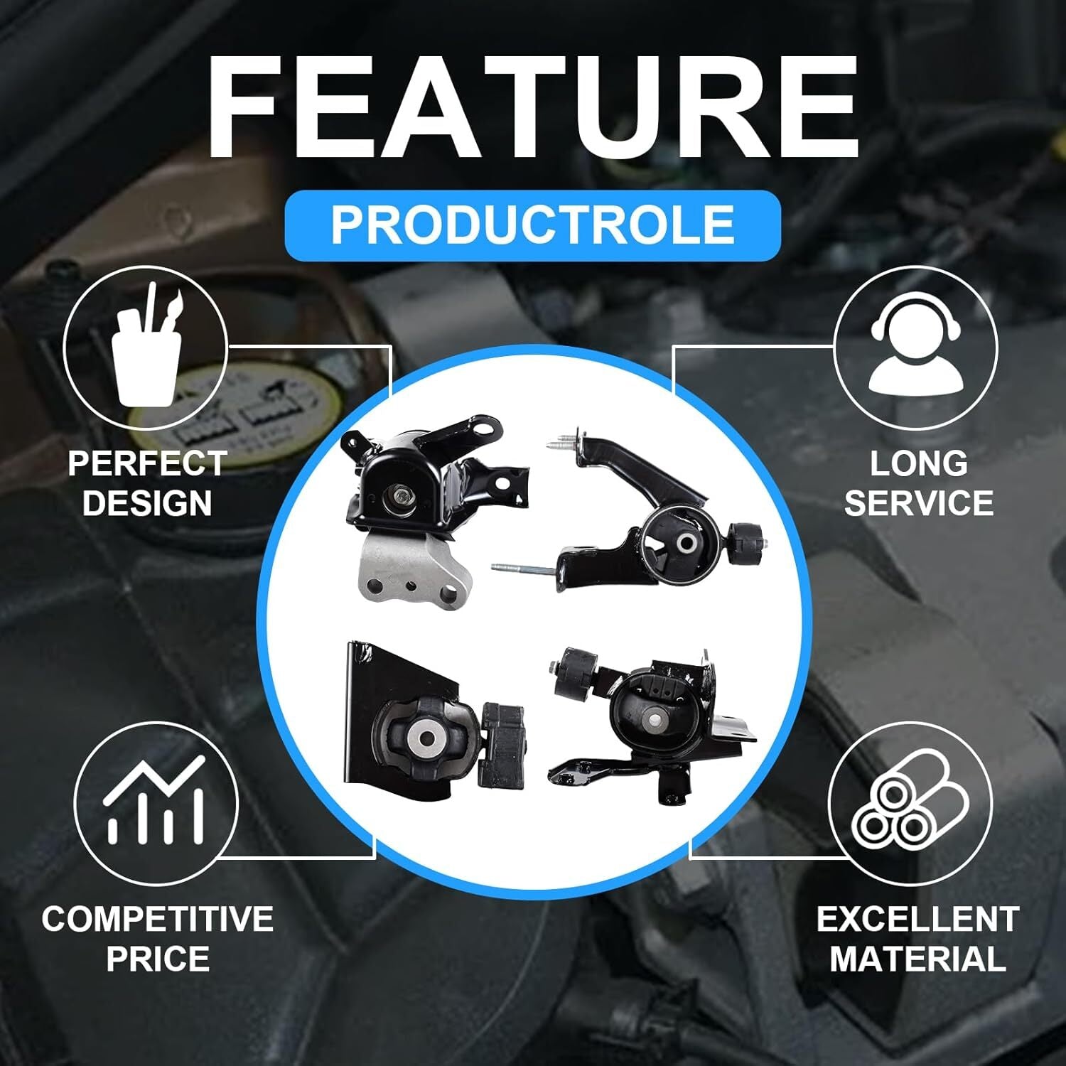 Engine Motor Trans Mount Set For 2009-2010 for Pontiac Vibe 1.8L FWD A62015 A62023