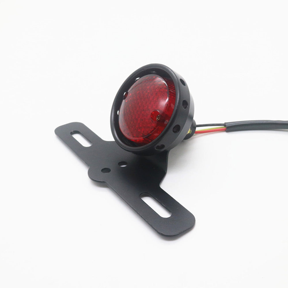 LED Metal Tail Brake Light Lamp License Plate Bracket for Harley Bobber Chopper Q