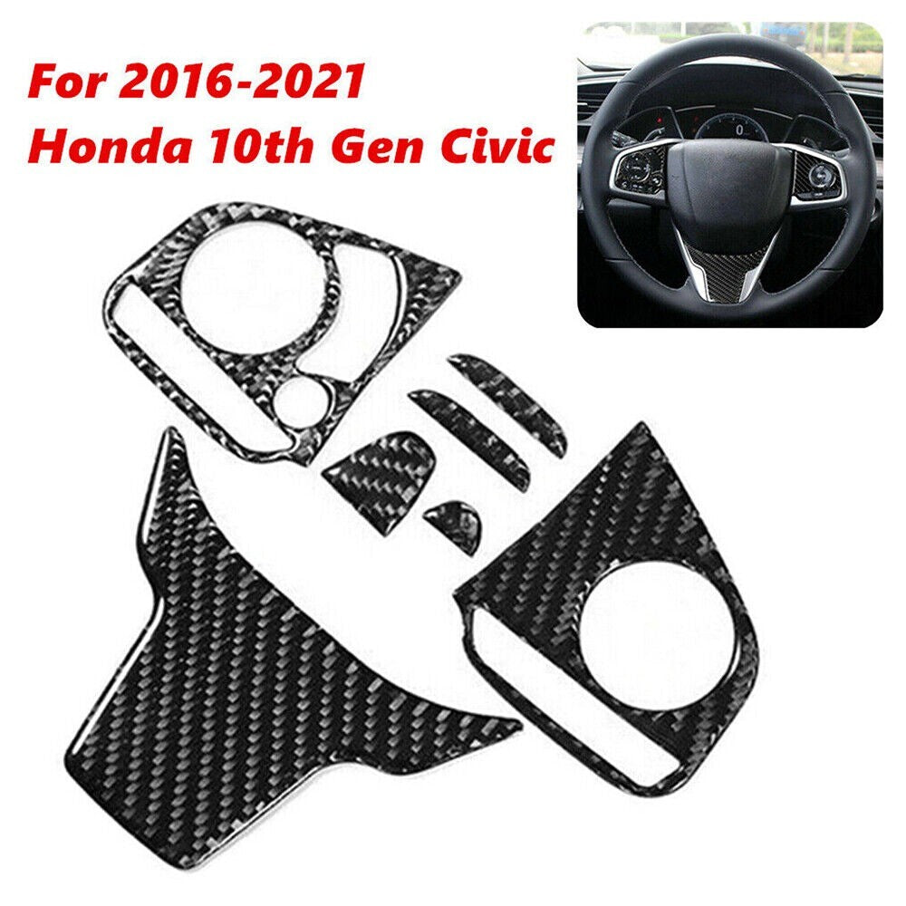 for Honda 10th Gen for Civic 2016-21 Interior Steering Wheel Cover Trim Parts New n