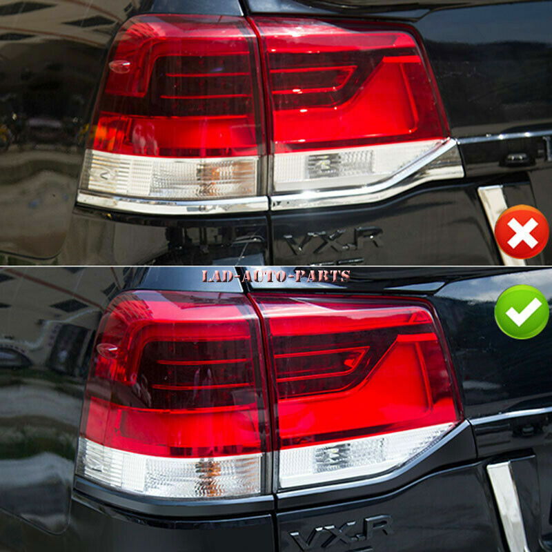 Glossy Black Rear Taillight Strip Trim Fit for Toyota for Land Cruiser LC200 2016-21