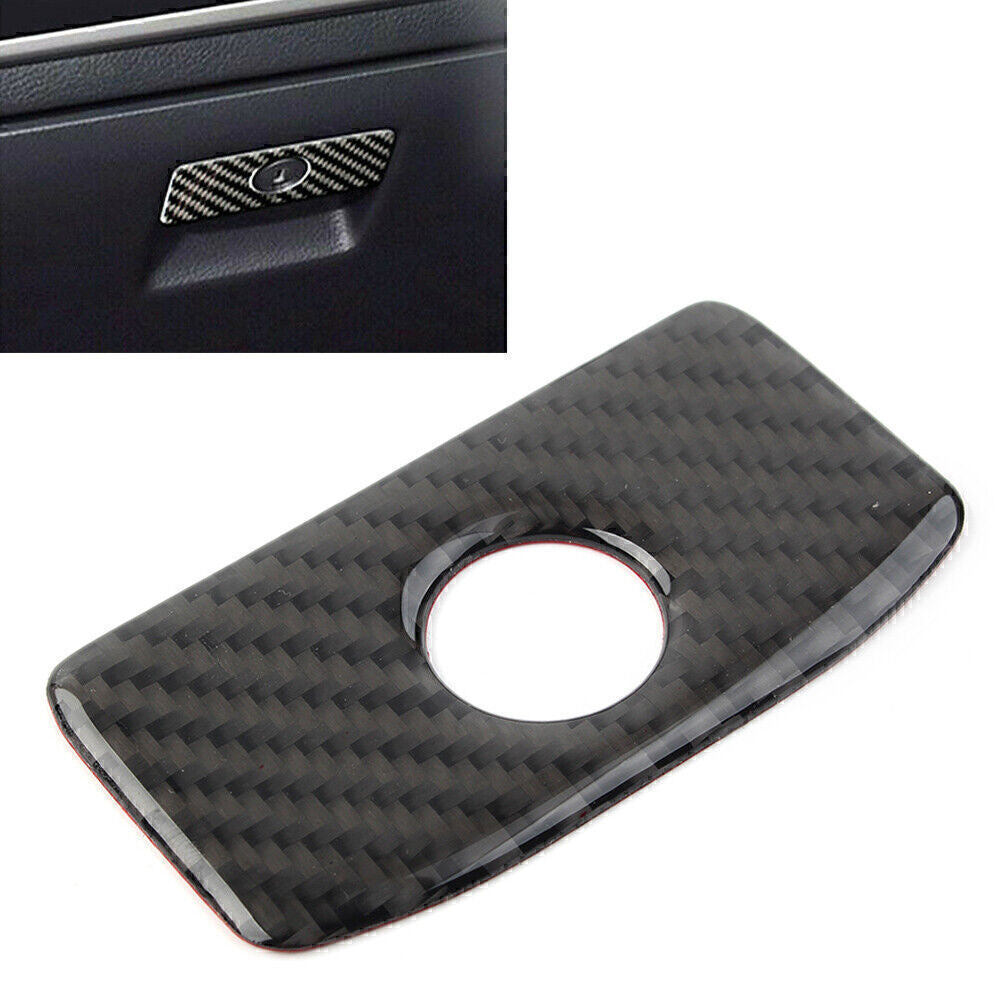 Carbon Fiber Copilot Storage Box Handle Cover Trim for Subaru Forester 2013-2018