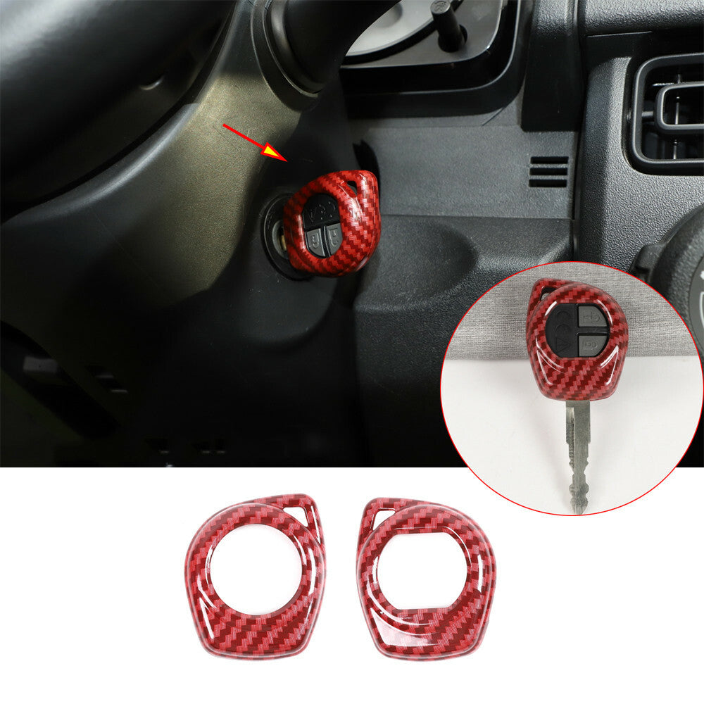 Red Carbon ABS Key Case Protector Cover Key Fob Shell for Suzuki for Jimny 2019-2022