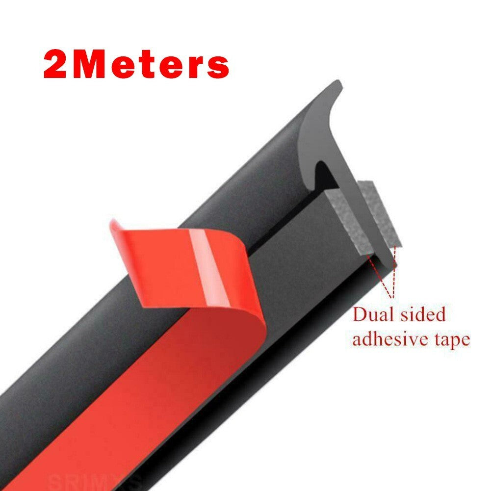 2m Seal Strip Trim Fit For Car Front Rear Bumper Side Skirt Weatherstrip Rubber v