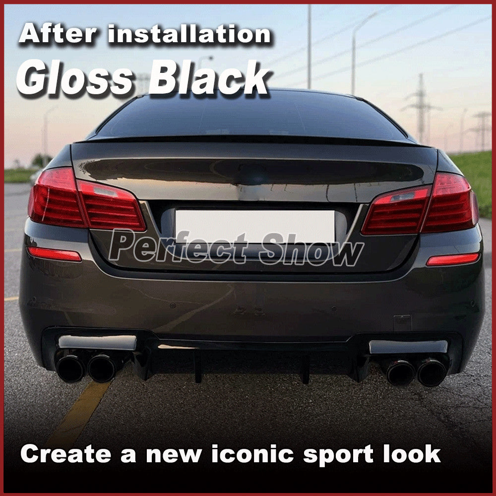 Fit for BMW 5Series F10 535i M Tech 12-16 Glossy Black Rear Bumper Diffuser Lip