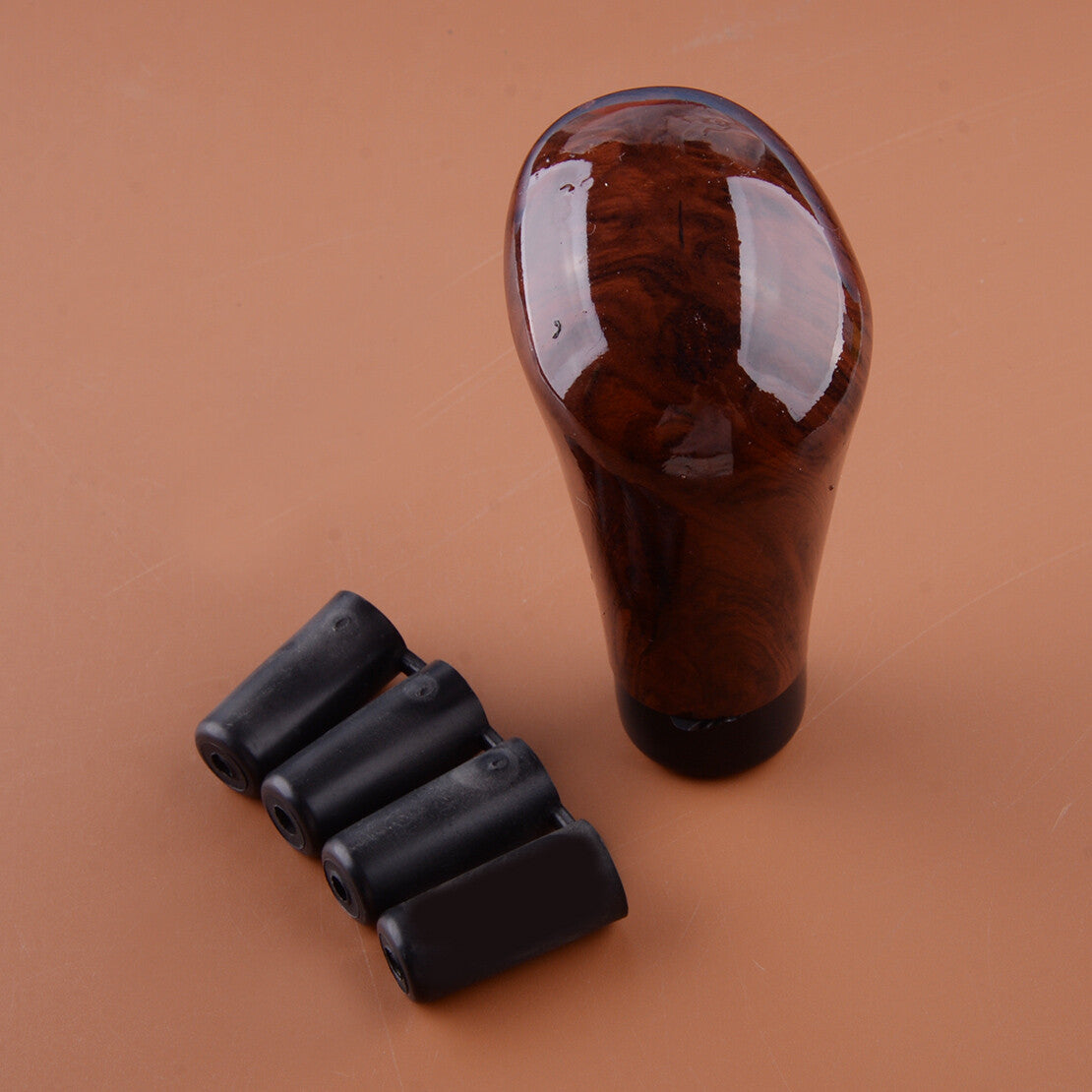 Universal Walnut Wood Grain Car Gear Head Manual Gear Shift Knob Assembly Q