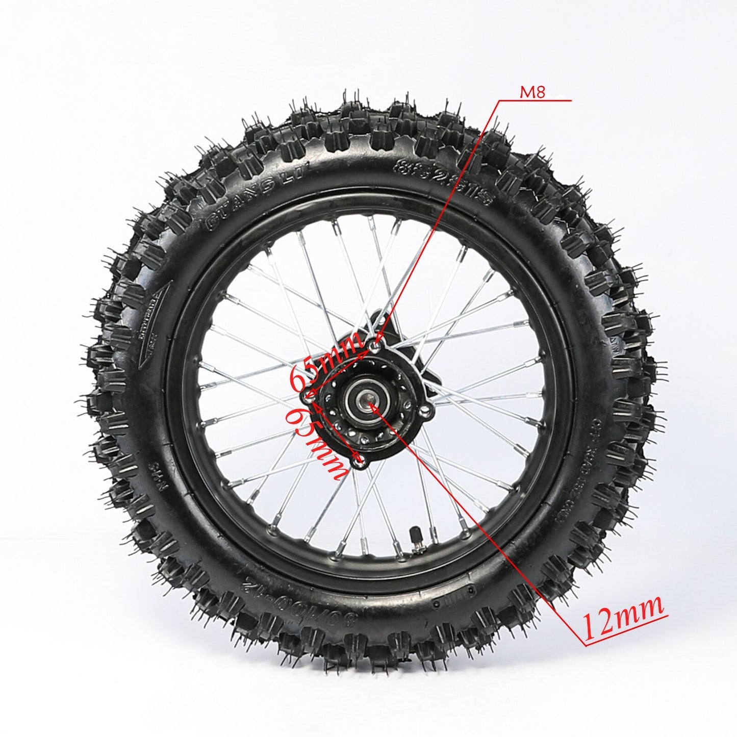 80/100 - 12 Inch Rear Back Tyre Wheel Rim 90cc 110cc 125cc Dirt Pit Trail Bike