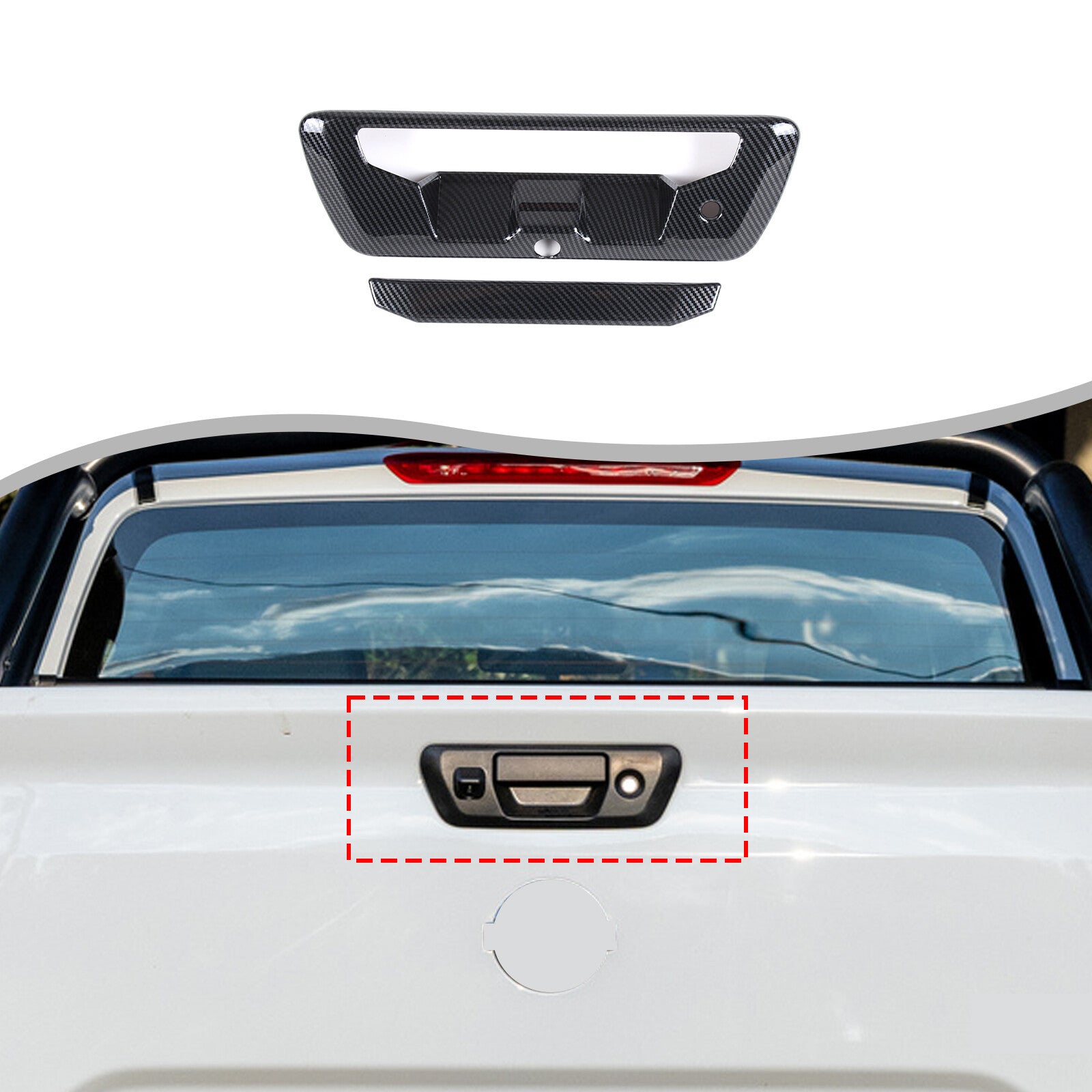 Carbon ABS tailgate and trunk handle cover for Frontier 2022+- n
