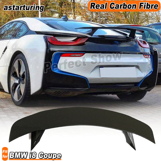 Fit for BMW i8 I12 Coupe 2014-20 Real Carbon Fiber Rear Trunk Spoiler Boot Wing