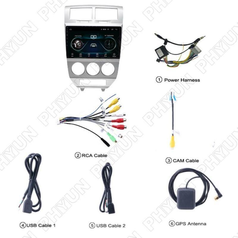 Android 10.1, WiFi, Stereo Radio, GPS Navigation, 10.1-inch screen for Dodge Caliber 2007-2009- n