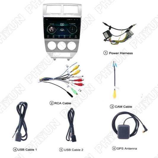 Android 10.1, WiFi, Stereo Radio, GPS Navigation, 10.1-inch screen for Dodge Caliber 2007-2009- n