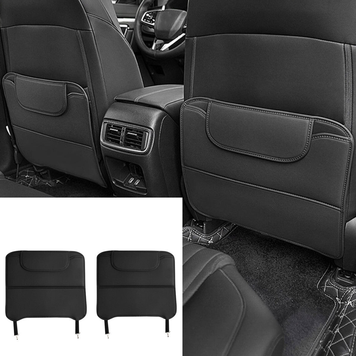 2pc Car for Seat Back Cover Protector Clean Mat Pad Anti Kick Stepped Dirty For Kids